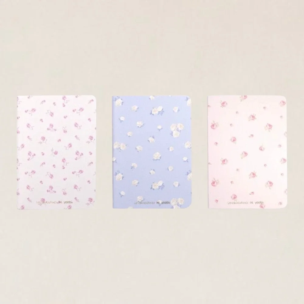 LoveShackFancy x Yoobi Blooming Heirloom Mini Journal 3 Pack Floral Pink Purple